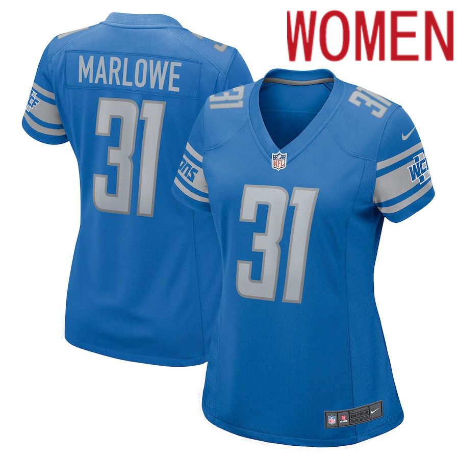 Women Detroit Lions 31 Dean Marlowe Nike Blue Nike Game NFL Jersey